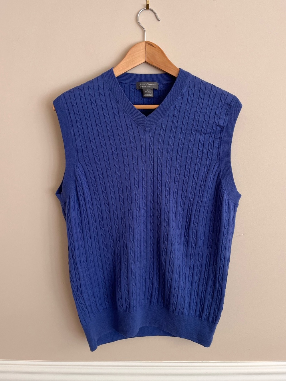 DANIEL CREMIEUX cashmere silk blend v neck sweater vest size L